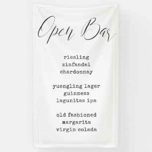 Banderoles Panneau Mariage du menu de la barre de tissu de ca