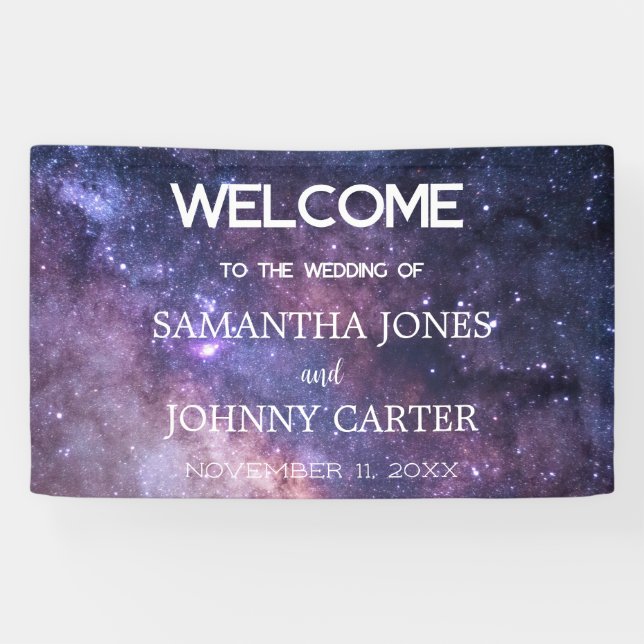 Banderoles Panneau Mariage spatial Galaxy Starry Night Univer (Horizontal)