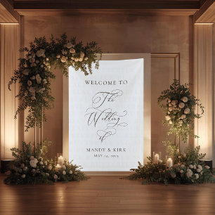 Banderoles Panneau personnalisé « Bienvenue à notre mariage »