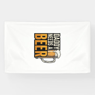 Banderoles Papa a besoin d'une bière Vintage gravure concepti