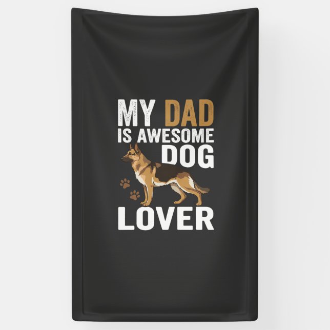 Banderoles Papa amateur de chien est formidable (Vertical)