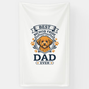 Banderoles Papa Bichon Frise pour toujours Empreintes de patt
