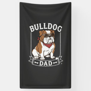 Banderoles Papa Bouledogue Chien Lunettes de soleil Bandana