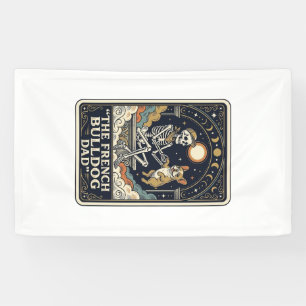 Banderoles Papa Bouledogue Français Vintage Squelette Tarot T