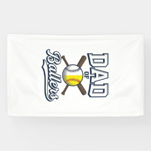Banderoles Papa de Ballers Baseball Softball Design Vintage_1