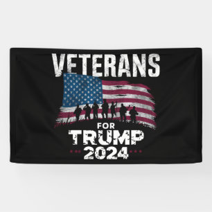 Banderoles Papa Grand-père Vétérans Pour Trump 2024 Drapeau A