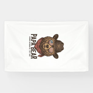 Banderoles Papa ours Cowboy ours Patriotique Vintage Vector D