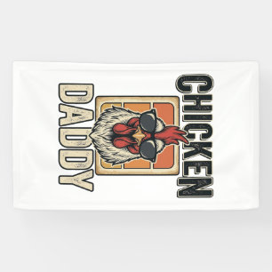 Banderoles Papa Poule Drôle Coq Vintage Vecteur Chemise_1