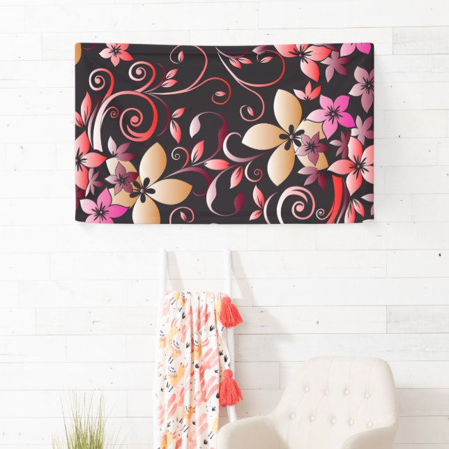 Banderoles Papier peint fleurs 7 (En situation)