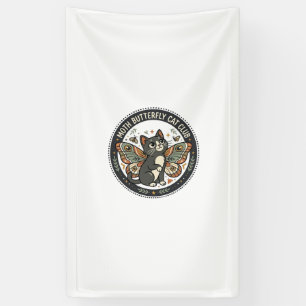 Banderoles Papillon de nuit Chat POD Art Vectoriel - Papillon