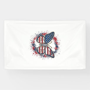 Banderoles Papillon Patriotique Gravure Vintage Vector Design