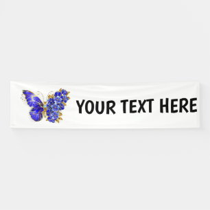Banderoles Papillon Saphir Fleur