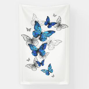 Banderoles Papillons volants bleus Morpho