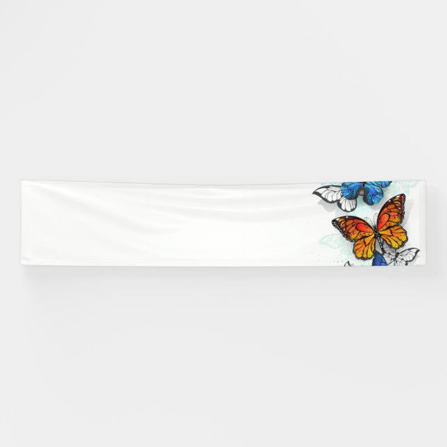 Banderoles Papillons volants Morpho et Monarch (Horizontal)