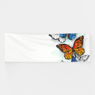 Banderoles Papillons volants Morpho et Monarch
