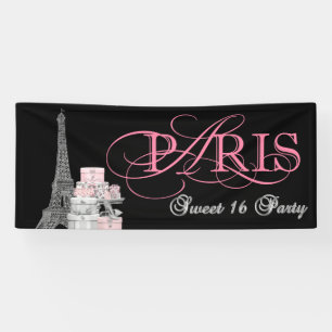 Banderoles Paris Sweet 16 Party
