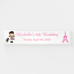 Banderoles Paris Tour Eiffel Brunette Girl