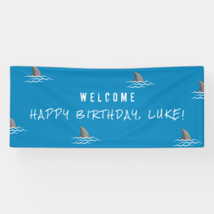 Banderoles Parti Anniversaire de enfant bleu requin sous-mari