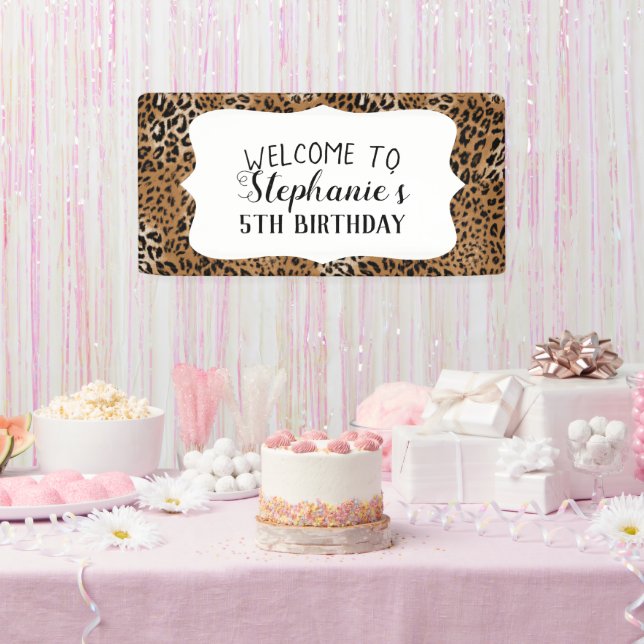 Banderoles Parti Anniversaire de enfant Poster de animal léop (Fête)