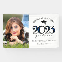 Parti de graduation photo bleu marine 2022 moderne