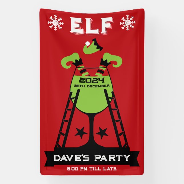 Banderoles Parti Elf Xmas (Verticale)