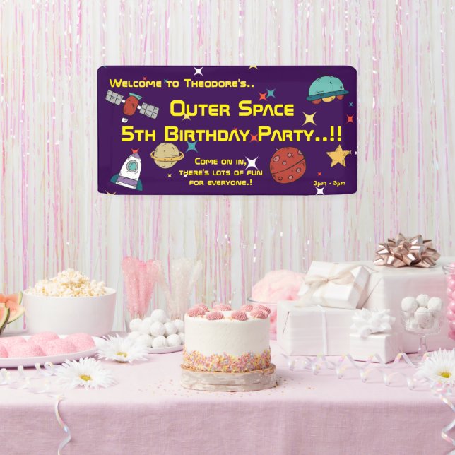 Banderoles Partie d'anniversaire de l'espace extra-atmosphéri (Fête)