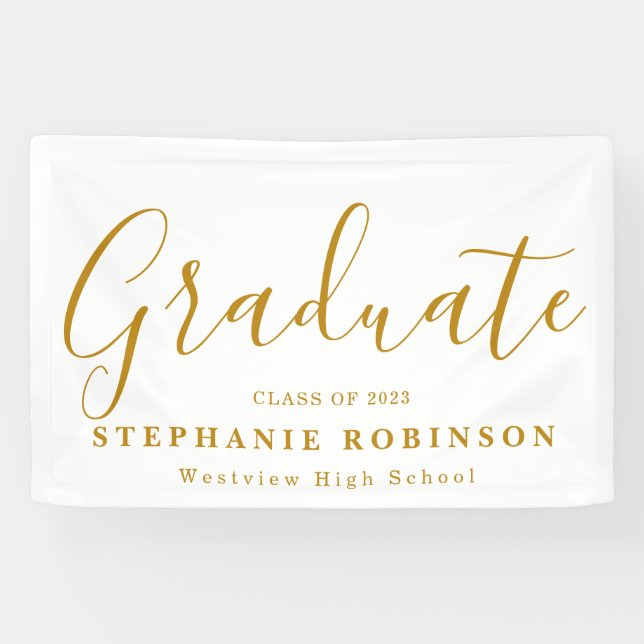 Banderoles Partie de graduation de script or moderne (Horizontal)