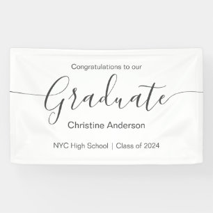 Banderoles Partie de graduation minimaliste de type de script