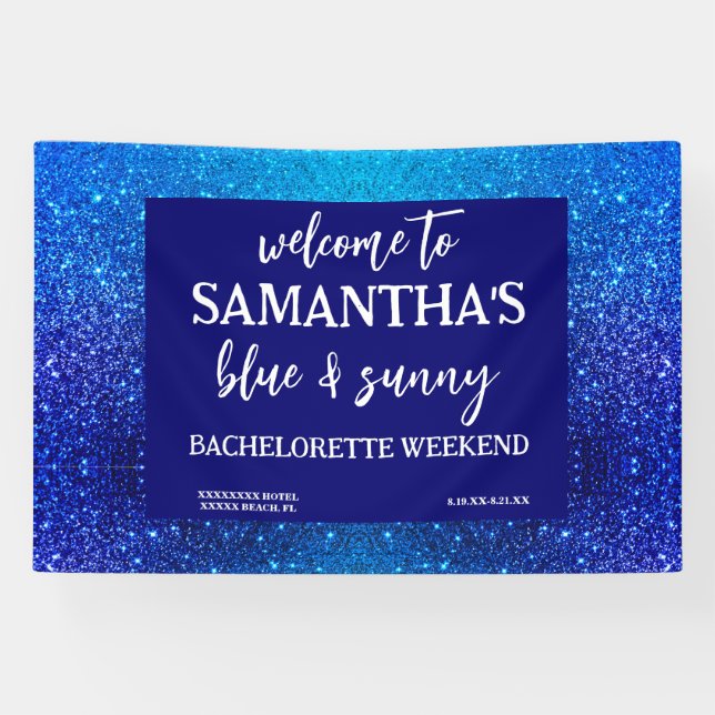 Banderoles Parties scintillant bleue Bachelorette Affiche de  (Horizontal)