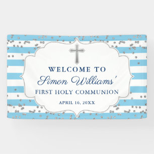 Banderoles Parties scintillant d'argent bleu clair Première c