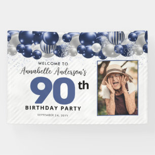 Banderoles Parties scintillant de ballons en argent bleu de l