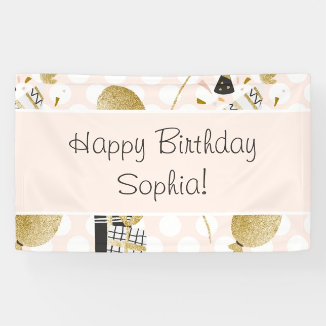 Banderoles Parties scintillant d'or Ballons et Casquettes de  (Horizontal)