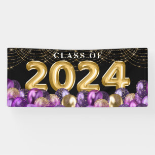 Banderoles Parties scintillant d'or et de pourpre Classe de 2