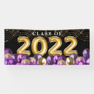 Banderoles Parties scintillant d'or et de pourpre Classe de 2