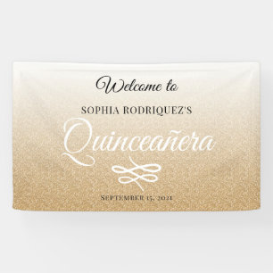 Banderoles Parties scintillant d'or Quinceañera 15e anniversa