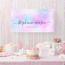 Parties scintillant holographique Pastel Girly