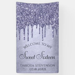 Banderoles Parties scintillant pourpre de séchage Sweet six