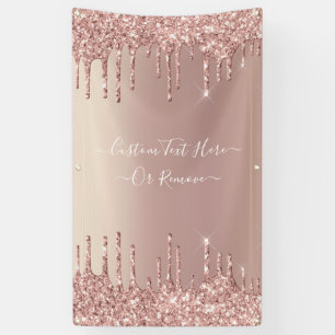 Banderoles Parties scintillant rose Gold Blush Éclats Texte p
