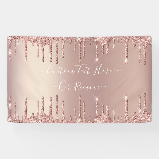 Banderoles Parties scintillant rose Gold Blush Sparkly Banner (Horizontal)