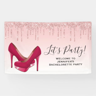 Banderoles Parties scintillant roses modernes et talons hauts