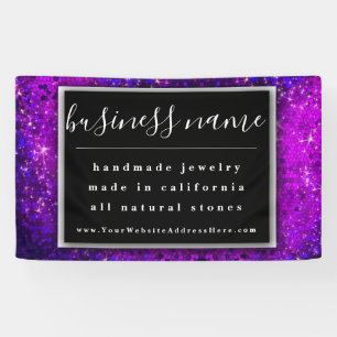 Banderoles Parties scintillant violette Artisan noir et blanc