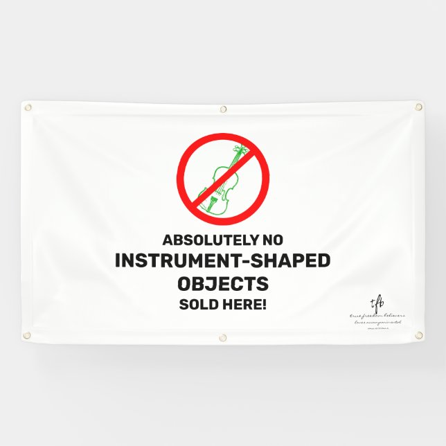 Banderoles Pas de violons verts Boutique Musique locale (Horizontal)