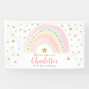 Banderoles Pastel Arc-en-ciel Anniversaire Vinyl Welcome Bann
