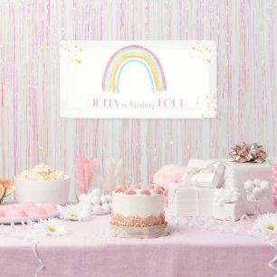 Banderoles Pastel arc-en-ciel pétillant Anniversaire