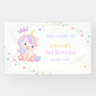 Banderoles Pastel Cute Unicorn Jour magique Anniversaire