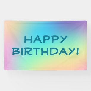 Banderoles Pastel doux et prismatique Gradient "Joyeux annive