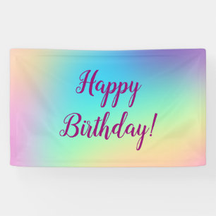 Banderoles Pastel Gradient Prismatique Doux "Joyeux Anniversa