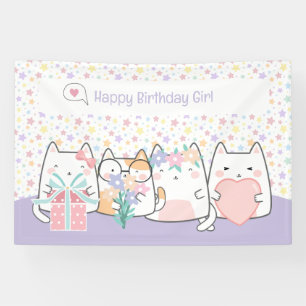Banderoles Pastel Kawaii Chat Fiends Salutation Dodon Cartoon