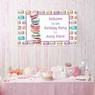 Banderoles Pastel Macaron Cookie Bienvenue à la fête d'annive