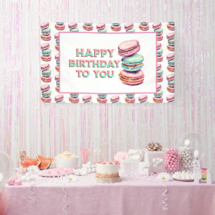 Banderoles Pastel Macaron Cookie Thème Anniversaire